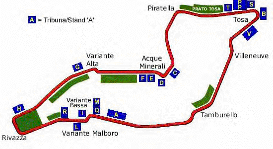 Imola f1 race route map