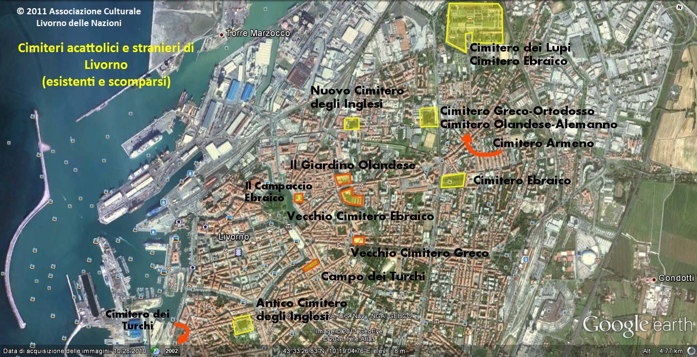 Livorno districts satellite map