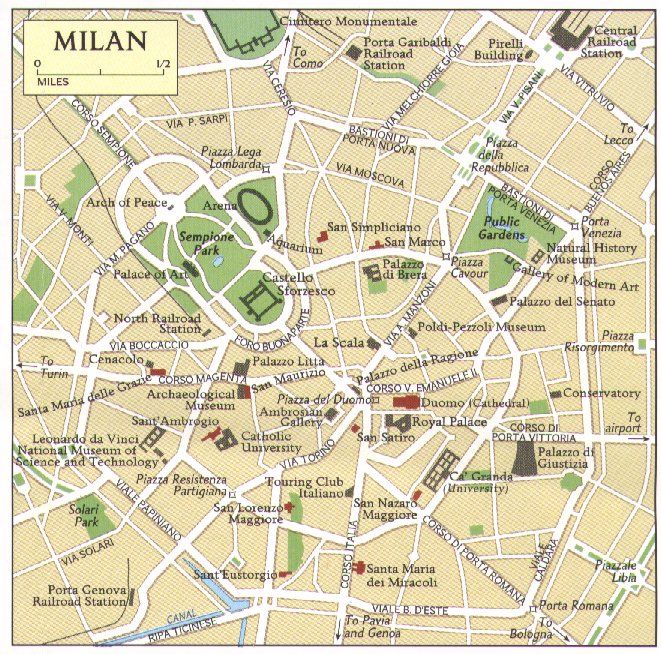 map of milano