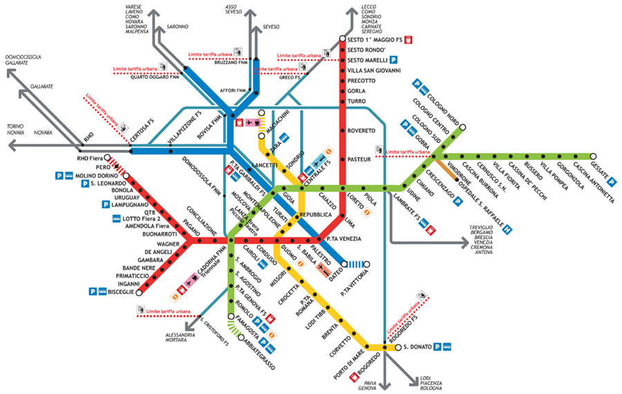 metro map of milan
