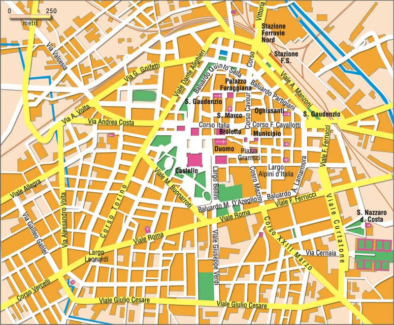 Novara city map