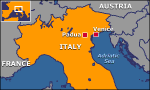 north italy Padua map