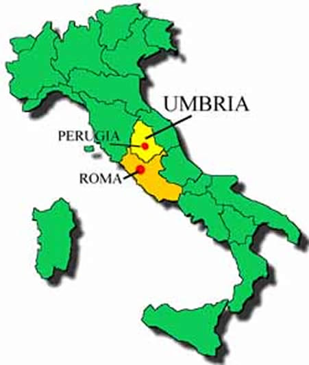 Perugia province map
