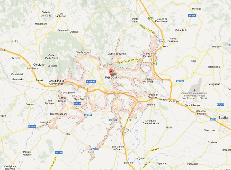 map of Perugia