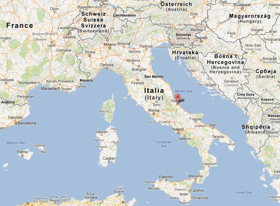 map of Pescara italy
