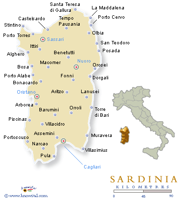 Sassari regional map