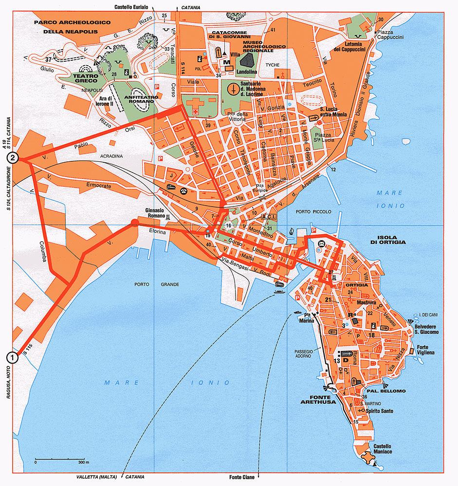 Siracusa downtown map