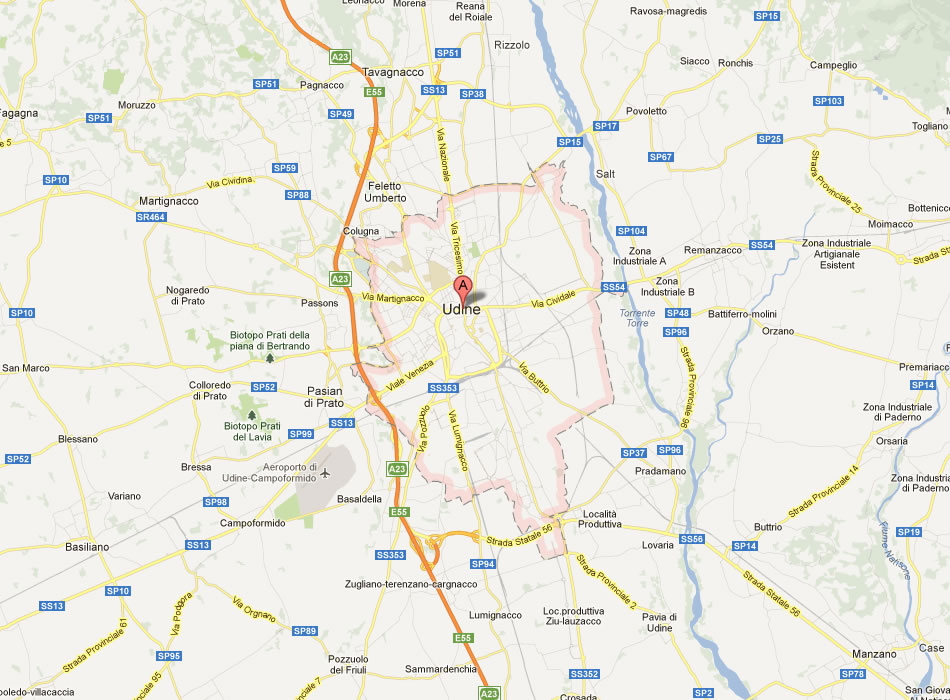 map of Udine