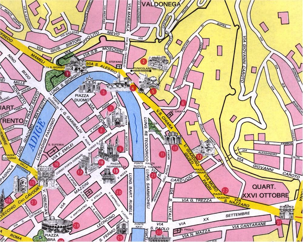 Verona tourism map
