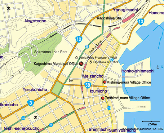 Kagoshima city center map