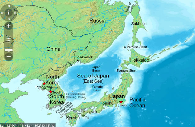 japan map japan sea