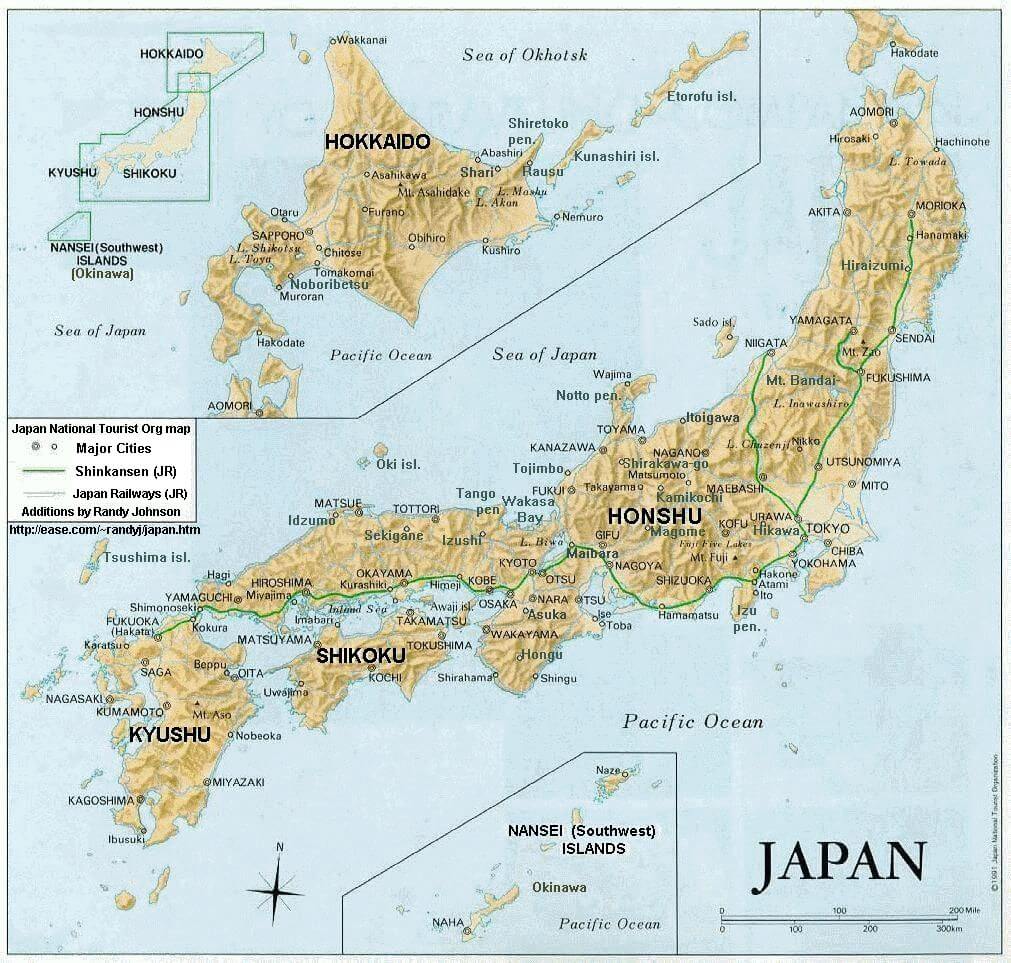 japan physical map
