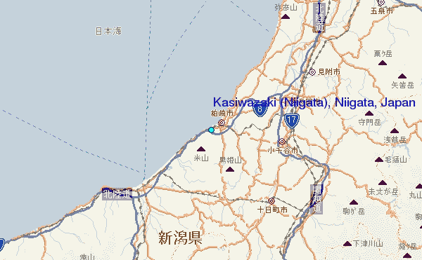 Kasiwazaki Niigata Map