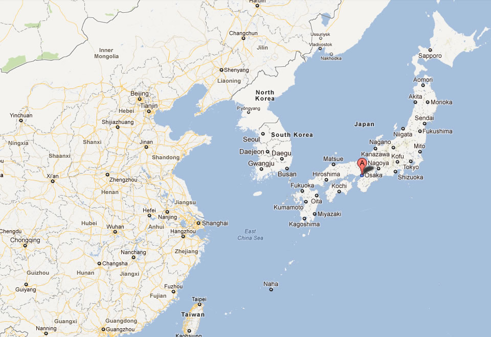 Osaka In World Map Osaka Map
