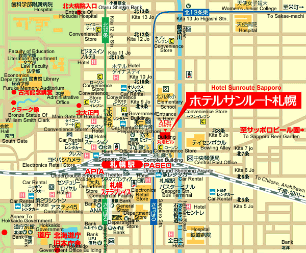 Sapporo tourist map