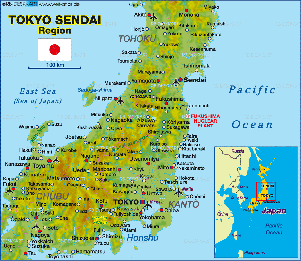 Sendai tokyo map