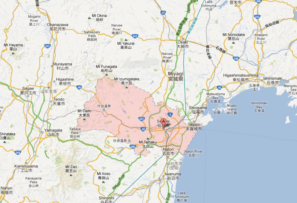 map of Sendai