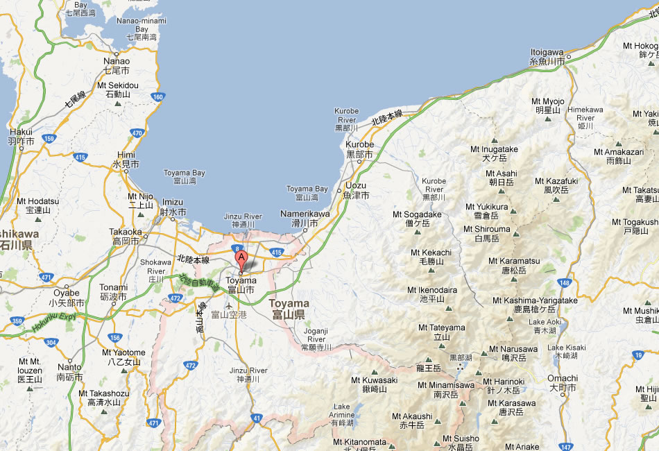 map of Toyama