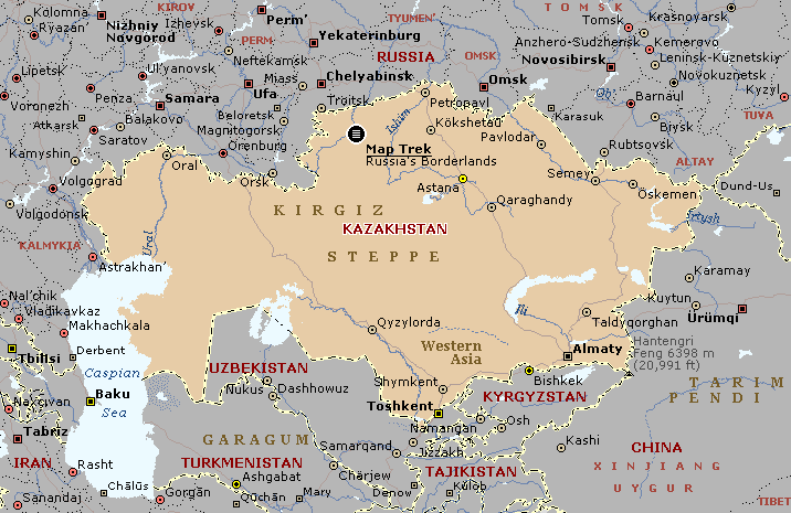 political map kazakhstan