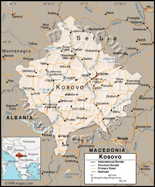 kosovo map serbia