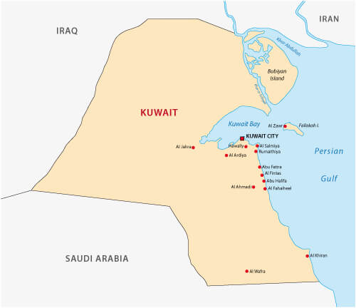 Kuwait Country Map