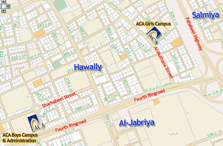 Hawally map kuwait