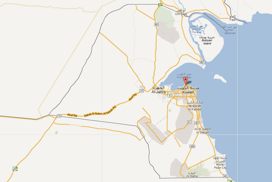 map of Jaleeb Kuwait