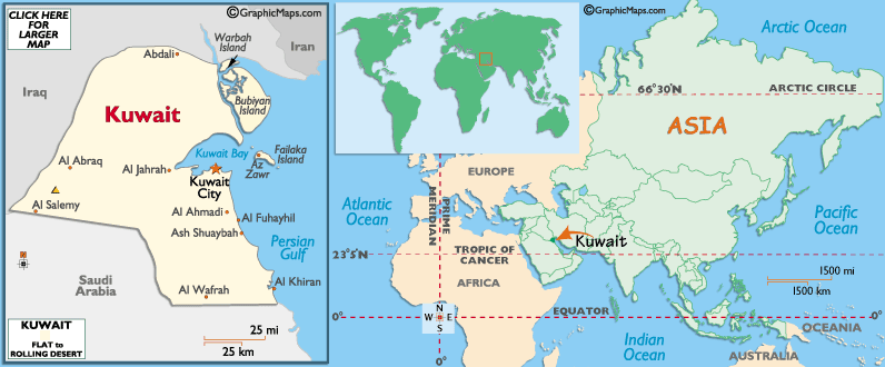 Map of Kuwait