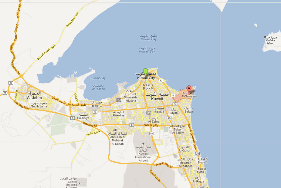 map of Salmiya kuwait