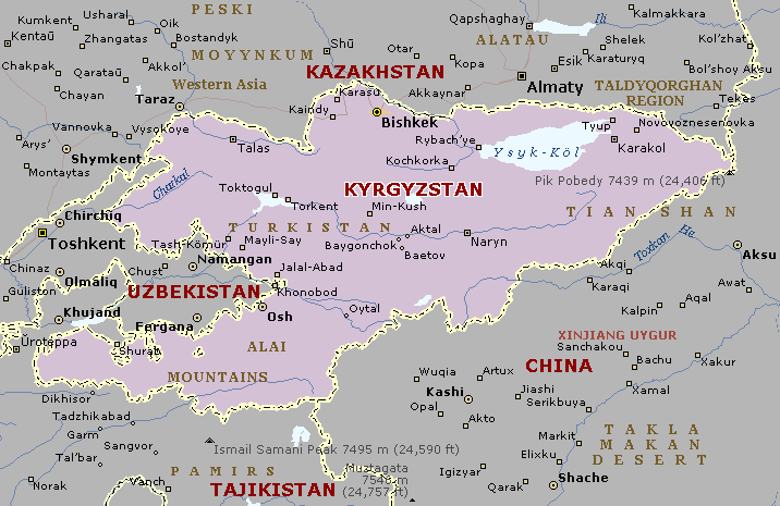 kyrgyzstan cities map
