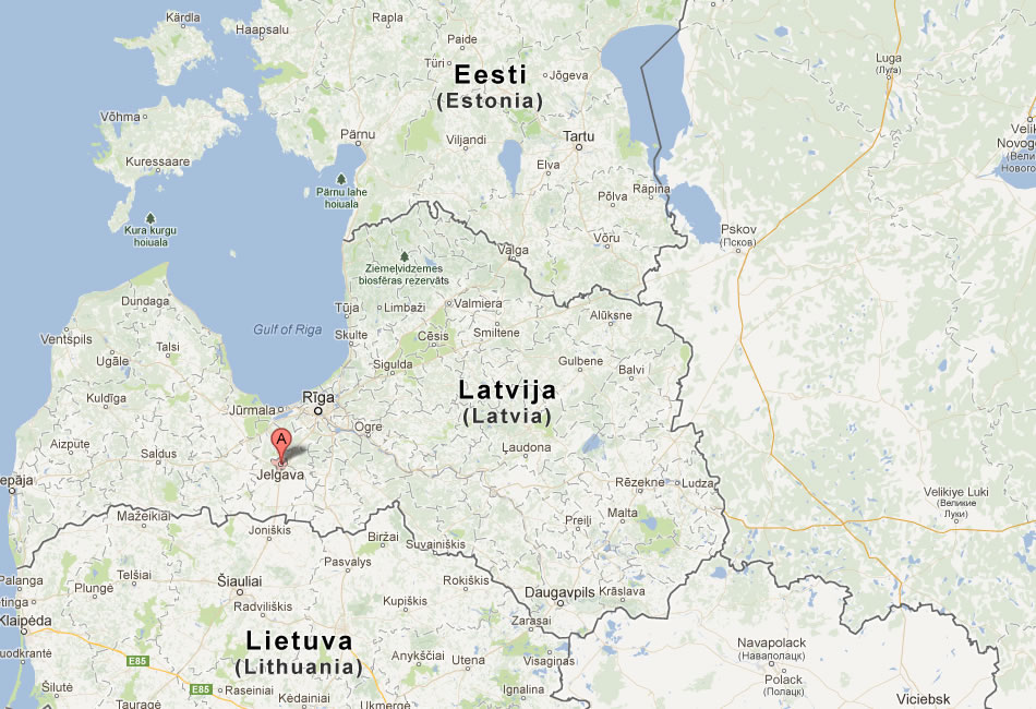 map of Jelgava latvia
