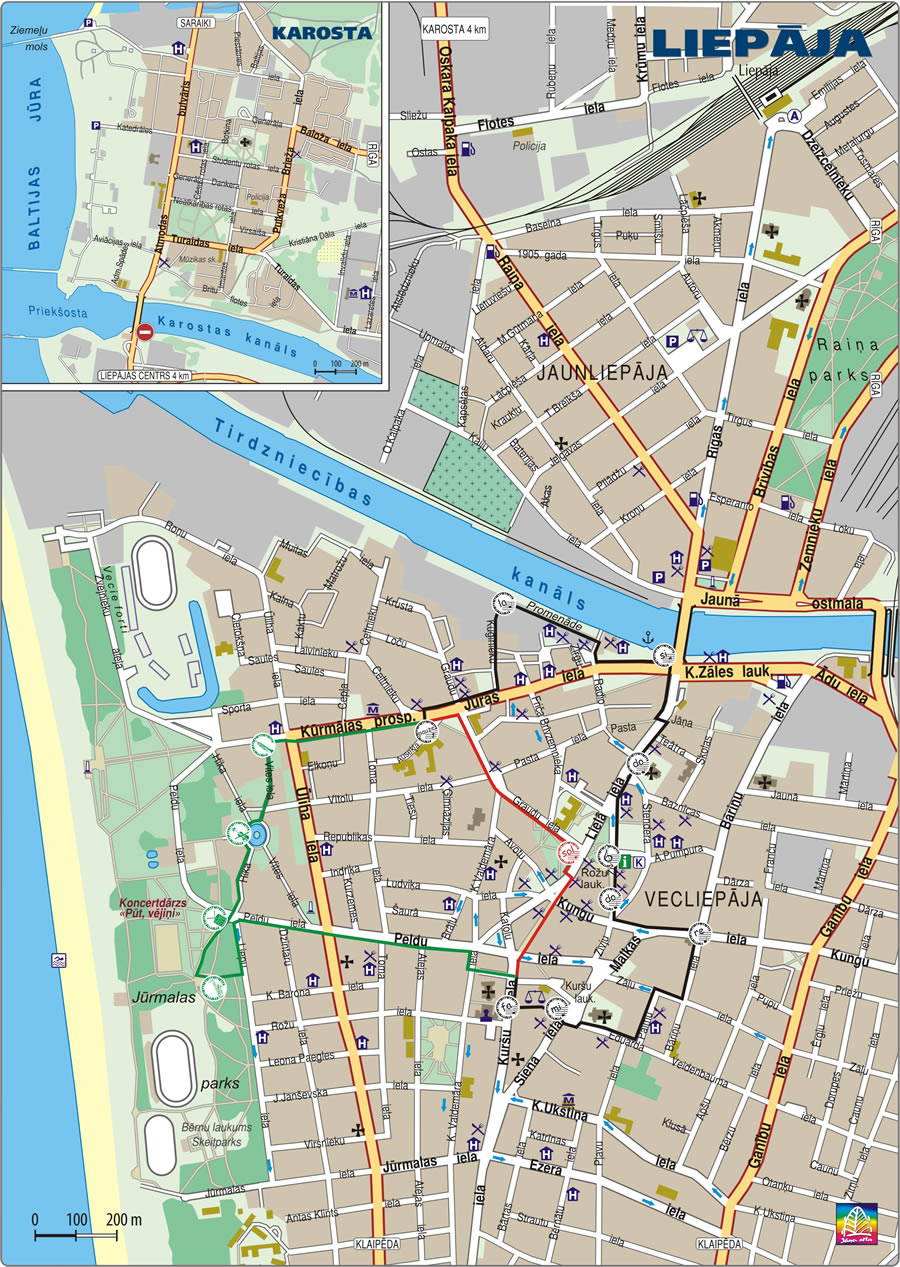 Liepaja city center map