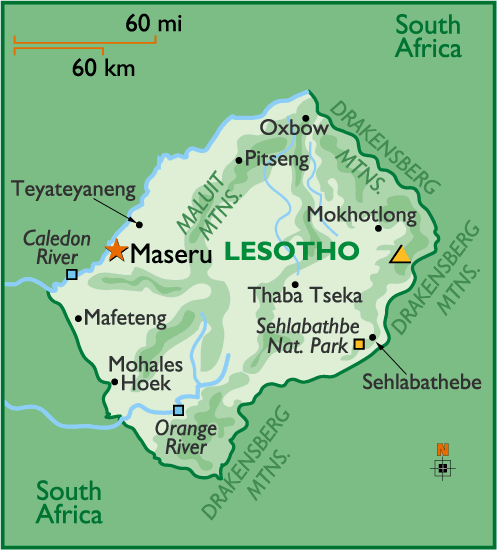 lesotho maps