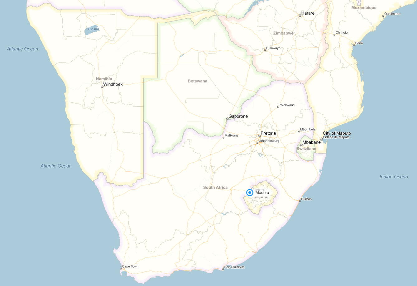 maseru map lesotho