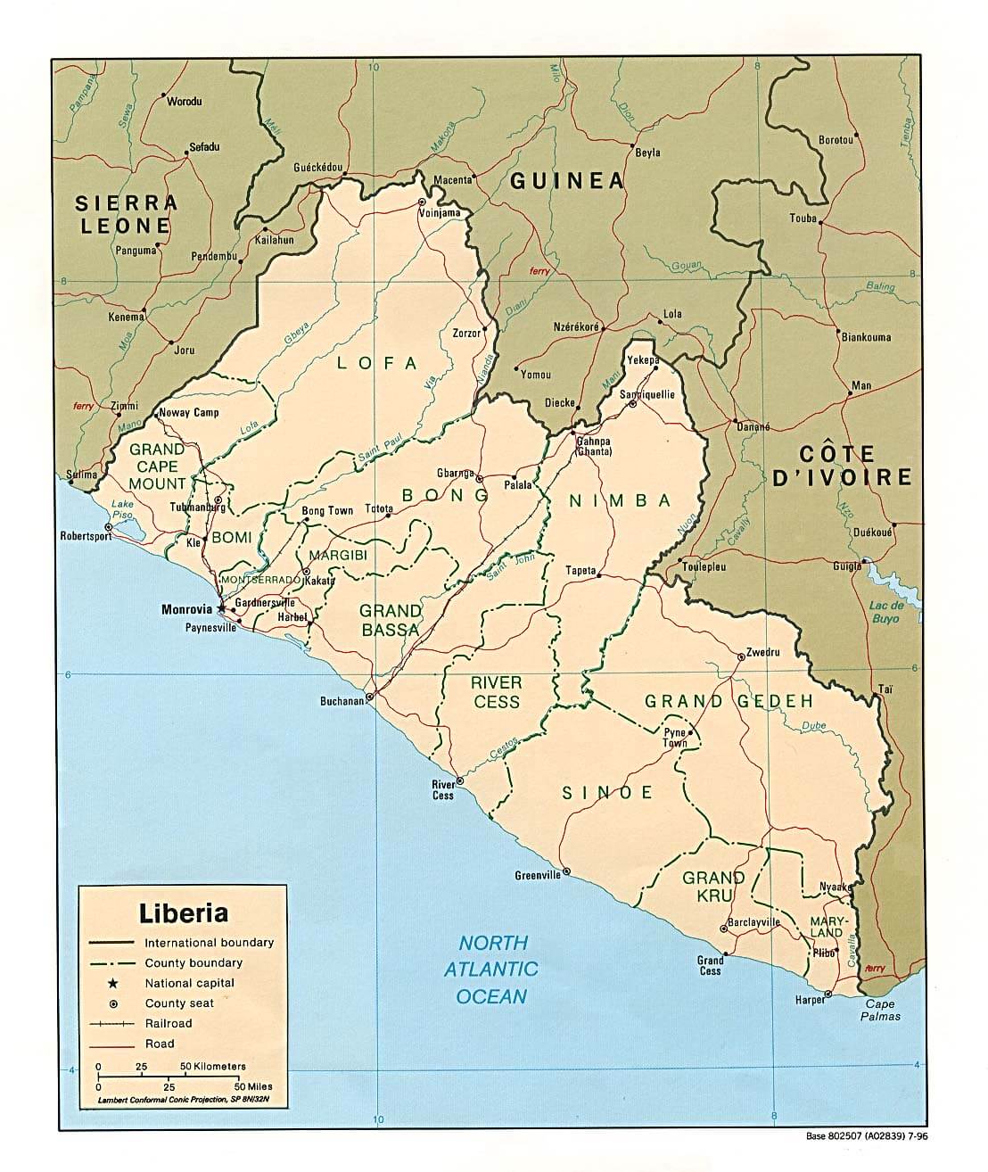 liberia political map