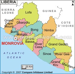 map liberia