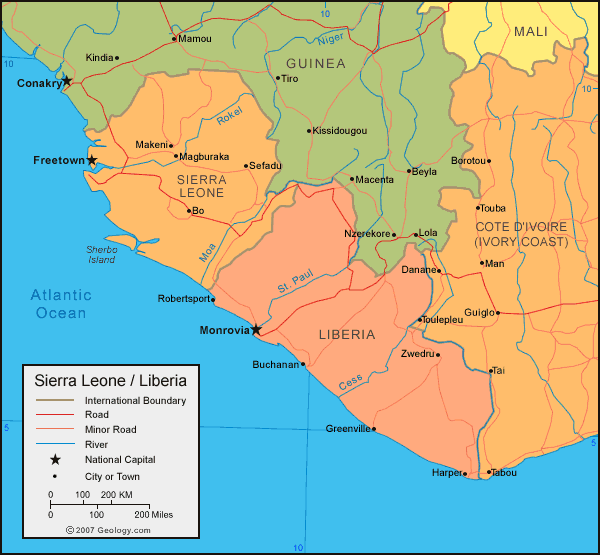 map of Liberia