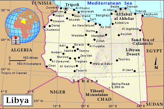 libya map world