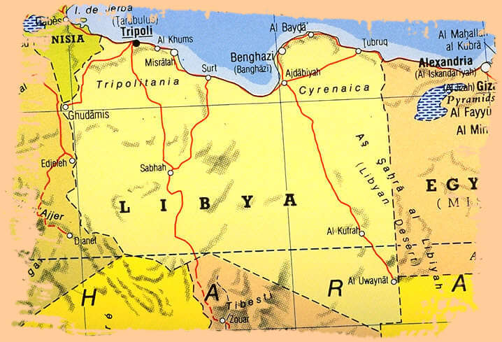 libya map tripoli benghazi