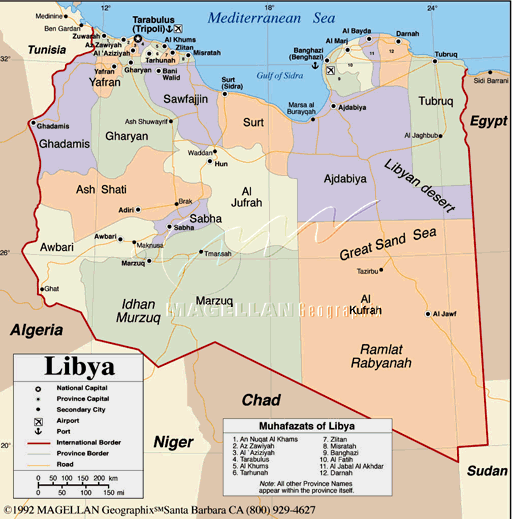 libya political map