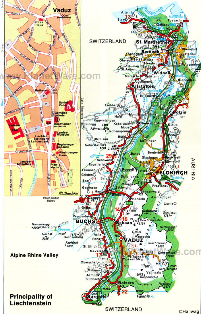 principality liechtenstein map