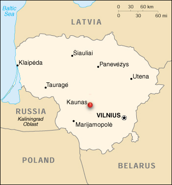 kaunas lithuania political map