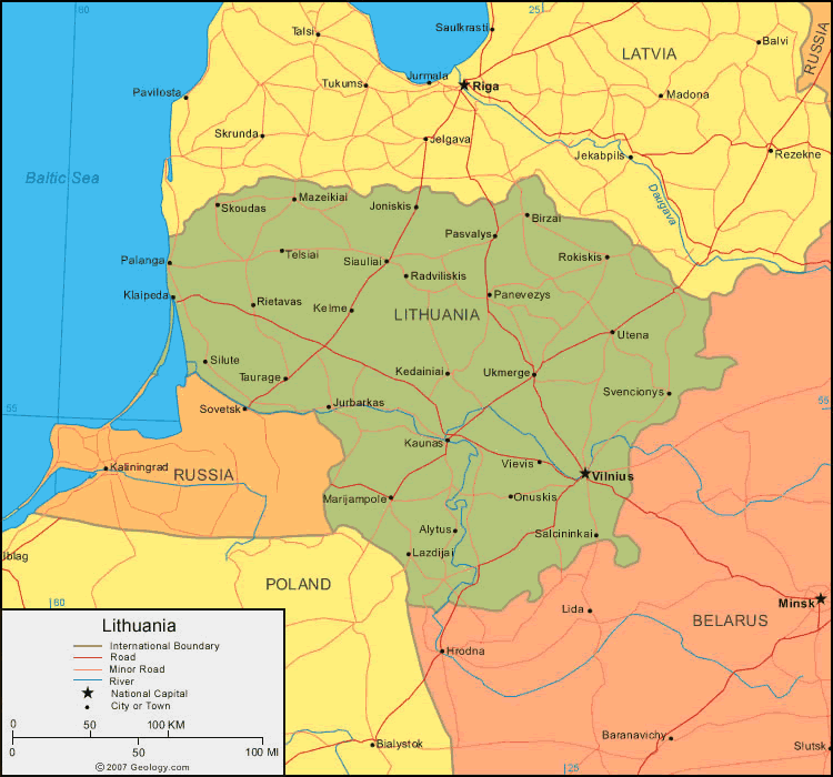 Lithuania Panevezys map