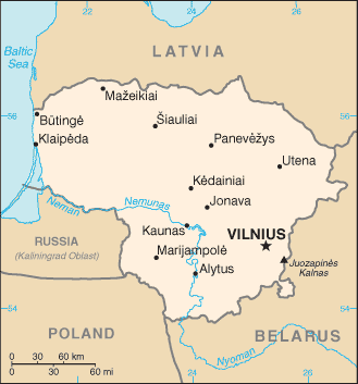 Panevezys lithuania map