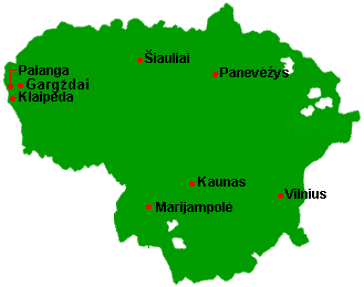lithuania cities map Panevezys