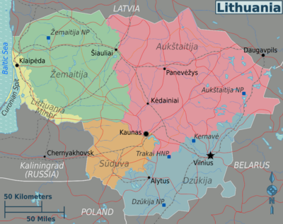 Lithuania Plunge regions map