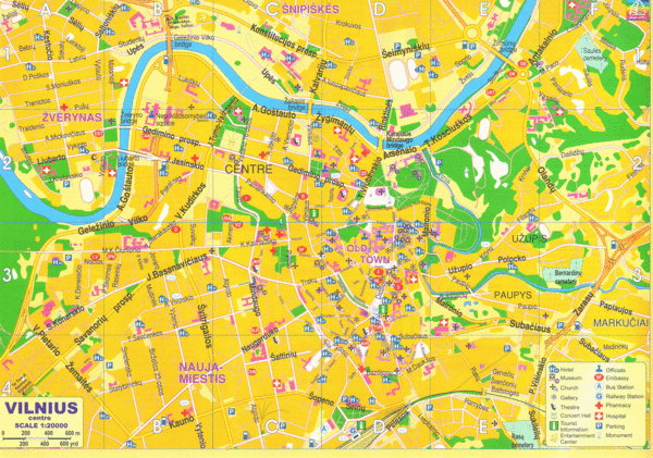 Vilnius Tourist Map