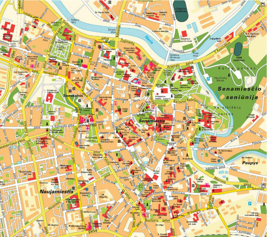 Vilnius center map