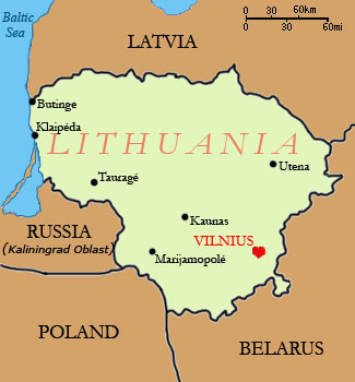 lithuania vilnius map