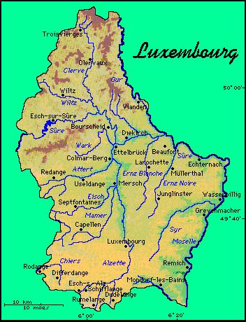 physical map of luxembourg